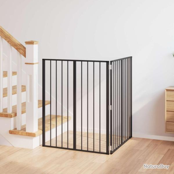 Porte pour chien 2 pcs Noir 80 x 100 cm Acier galvanis�