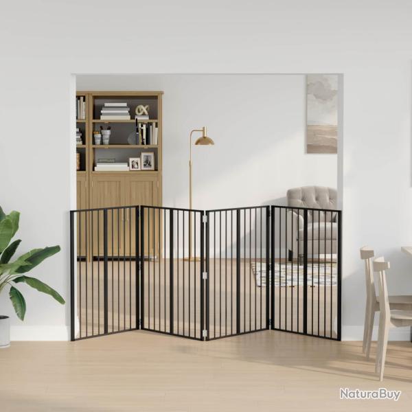 Porte pour chien 4 pcs Noir 80 x 100 cm Acier galvanis�