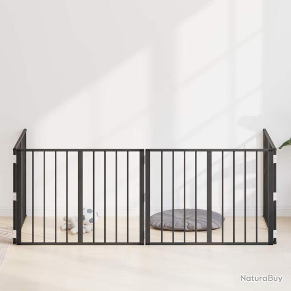 Porte pour chien 4 pcs Noir 80 x 60 cm Acier galvanis�