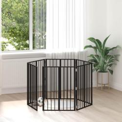 Porte pour chien 6 pcs Noir 60 x 80 cm Acier galvanis&eacute;
