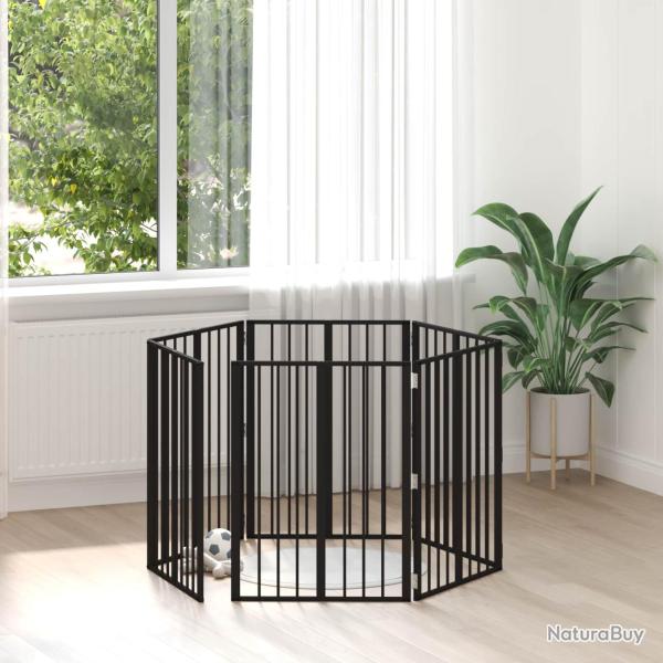 Porte pour chien 6 pcs Noir 60 x 80 cm Acier galvanis�