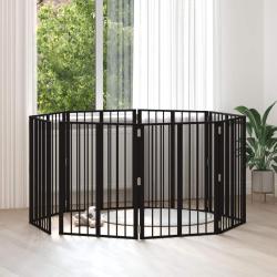 Porte pour chien 8 pcs Noir 60 x 80 cm Acier galvanis&eacute;