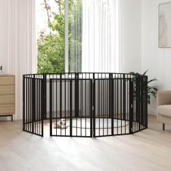 Porte pour chien 10 pcs Noir 60 x 80 cm Acier galvanis&eacute;