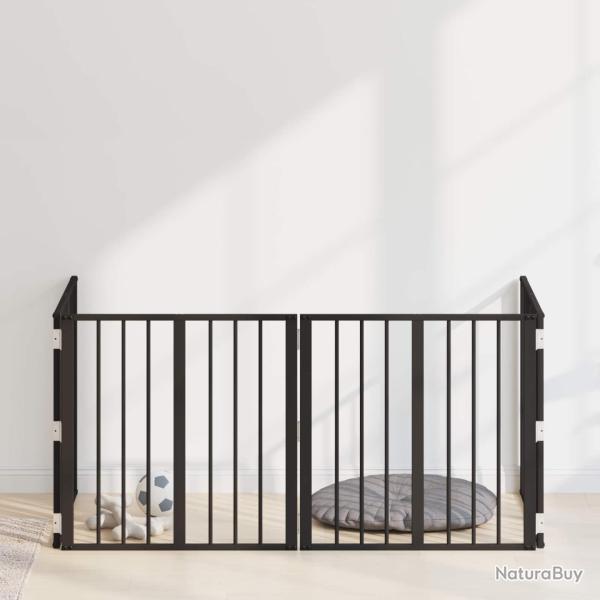 Porte pour chien 4 pcs Noir 60 x 60 cm Acier galvanis�