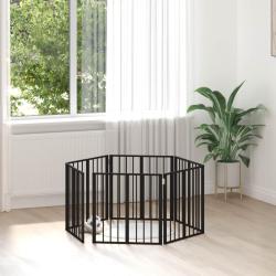 Porte pour chien 6 pcs Noir 60 x 60 cm Acier galvanis&eacute;