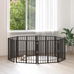 Porte pour chien 8 pcs Noir 60 x 60 cm Acier galvanis&eacute;