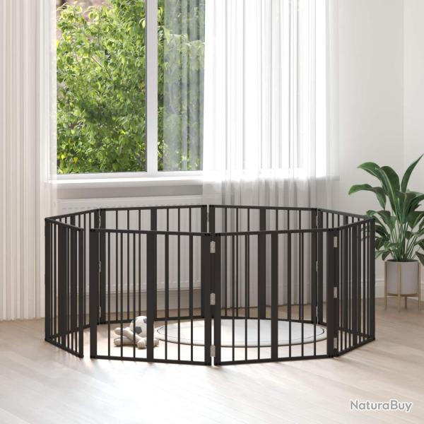 Porte pour chien 8 pcs Noir 60 x 60 cm Acier galvanis�
