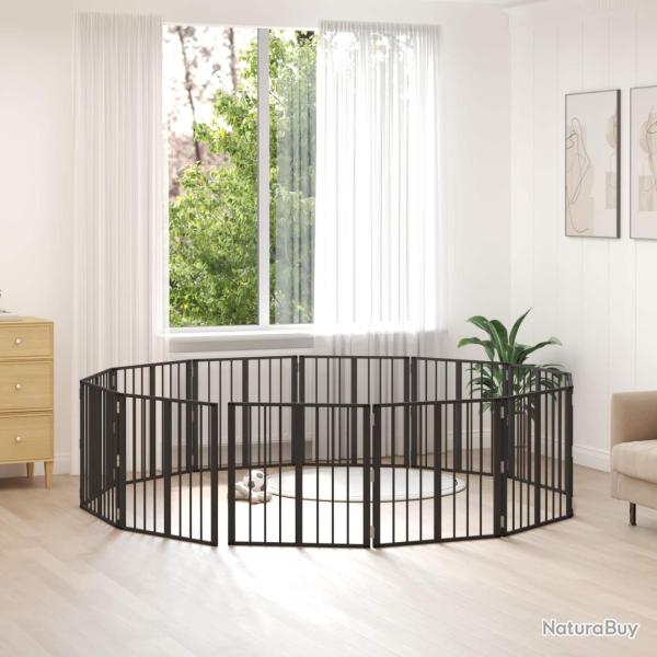 Porte pour chien 12 pcs Noir 60 x 60 cm Acier galvanis�