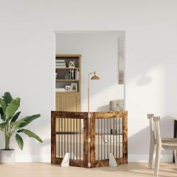 Porte de chien pliable avec supports, 2 pi&egrave;ces, en ch&ecirc;ne fum&eacute;, pour l'escalier, 160,5 cm