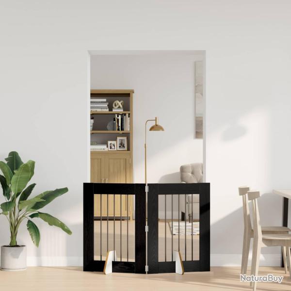 Porte de chien pliable avec supports, 2 pi�ces, en ch�ne noir, pour l'escalier, 120,5 cm