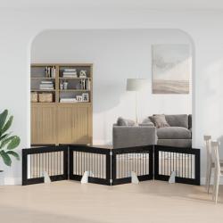 Porte de chien pliable avec supports 4 pcs Ch&ecirc;ne noir 401 cm