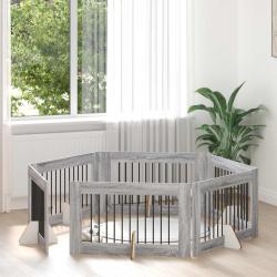 Porte de chien pliable avec supports 6 pcs gris 602 cm