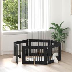 Porte de chien pliable avec supports 6 pcs Ch&ecirc;ne noir 482 cm