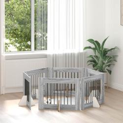 Porte de chien pliable avec supports 6 pcs gris 482 cm