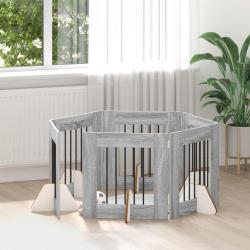 Porte de chien pliable avec supports 6 pcs gris 362 cm