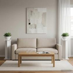 Support de Plante 2 pcs Blanc 25 x 25,5 x 80,5 cm