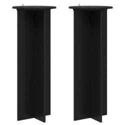 Support de Plante 2 pcs Noir &Oslash;40 x 100 cm Bois d'ing&eacute;nierie