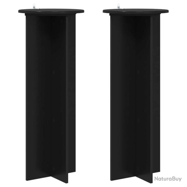 Support de Plante 2 pcs Noir �40 x 100 cm Bois d'ing�nierie