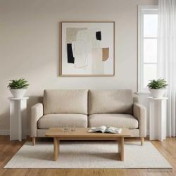 Support de Plante 2 pcs Blanc &Oslash;29,5 x 60 cm Bois d'ing&eacute;nierie