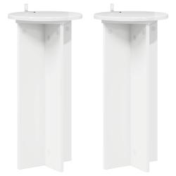 Support de Plante 2 pcs Blanc brillant 29,5 x 29,5 x 60 cm