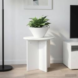 Support de Plante 2 pcs Blanc &Oslash;40 x 40 cm Bois d'ing&eacute;nierie
