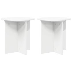Support de Plante 2 pcs Blanc &Oslash;40 x 40 cm Bois d'ing&eacute;nierie