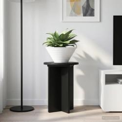 Support de Plante 2 pcs Noir &Oslash;29,5 x 40 cm Bois d'ing&eacute;nierie