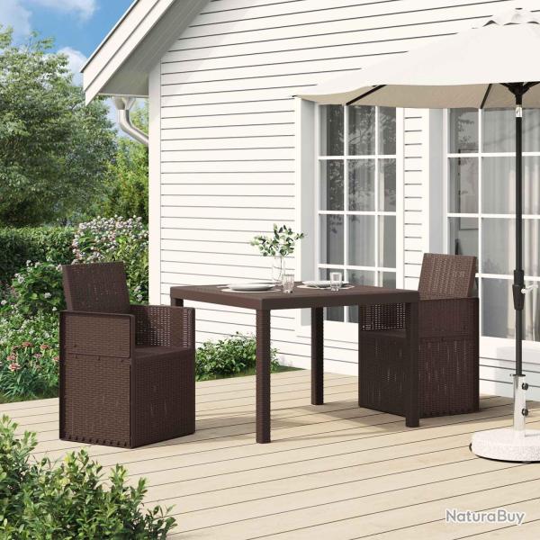 Chaises de salle � manger 2 pcs Marron PP