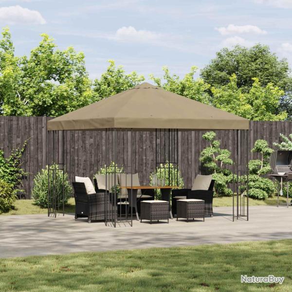 Pavillon 3 x 3 m Beige Polyester et Acier 190 gsm