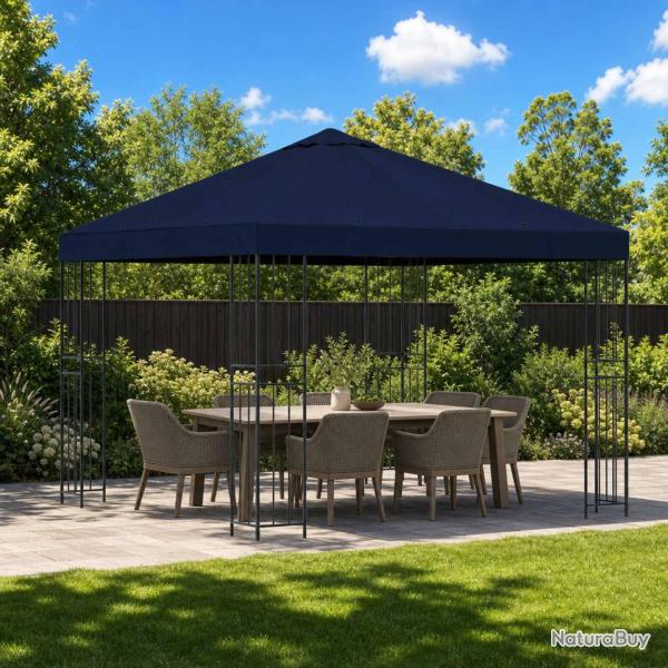 Pavillon 3 x 3 m Bleu Polyester et Acier 190 gsm
