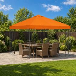 Pavillon 3 x 3 m Orange Polyester et Acier 190 gsm