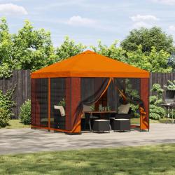 Abri de avec parois 3 x 3 m Orange Polyester et Acier