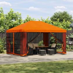 Pavillon 4 &times; 3 m Orange Polyester et Acier 190 gsm
