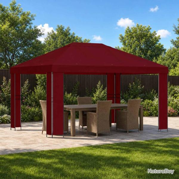 Pavillon 4 � 3 m Bordeaux Polyester et Acier 190 gsm