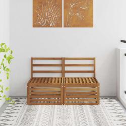 2 Pi&egrave;ce Sofa de milieu ext&eacute;rieur Bois d'Acacia Massif Naturel