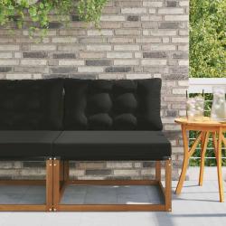 Sofa de milieu ext&eacute;rieur Bois d'acacia massif et Textil&egrave;ne