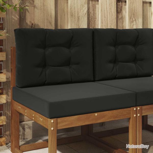 Coussin de canap� d'ext�rieur en polyester noir pour la terrasse, 60 � 60 cm