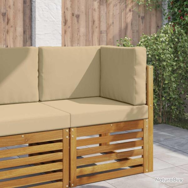 Coussin de canap� d'ext�rieur 3 pcs Beige Polyester