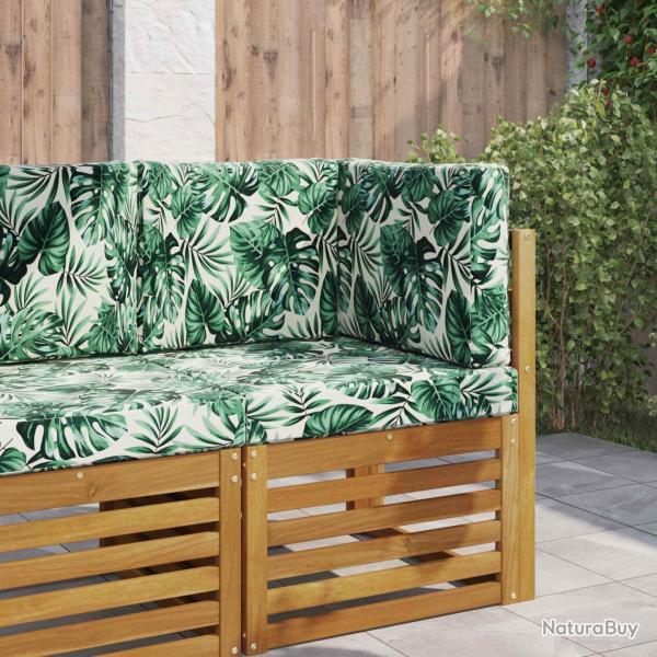 Coussin de canap� d'ext�rieur 3 pcs Motif feuille Polyester