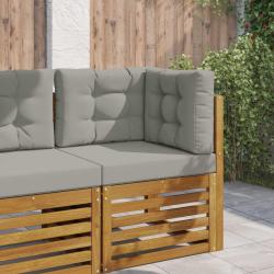 Coussin de canap&eacute; d'ext&eacute;rieur en polyester gris pour la terrasse, 60 &times; 60 cm