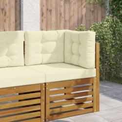 Coussin de canap&eacute; d'ext&eacute;rieur 3 pcs Cr&egrave;me Polyester
