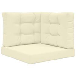 Coussin de canap&eacute; d'ext&eacute;rieur 3 pcs Cr&egrave;me Polyester