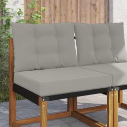 Coussin de canap&eacute; d'ext&eacute;rieur en polyester gris pour la terrasse, 60 &times; 50,5 cm