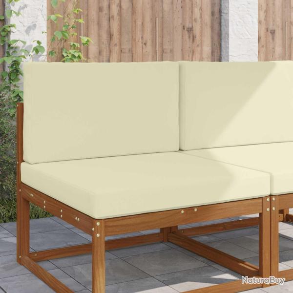 Coussin de canap� d'ext�rieur en polyester cr�me pour la terrasse, 80 � 80 cm