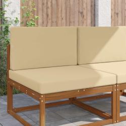 Coussin de canap&eacute; d'ext&eacute;rieur 2 pcs Beige Polyester