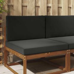 Coussin de canap&eacute; d'ext&eacute;rieur 2 pcs Noir Polyester