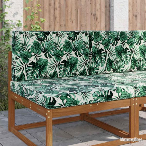 Coussin de canap� d'ext�rieur 2 pcs Motif feuille Polyester