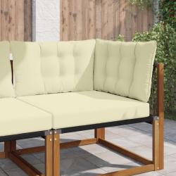Coussin de canap&eacute; d'ext&eacute;rieur en polyester cr&egrave;me pour la terrasse, 68,5 &times; 68,5 cm