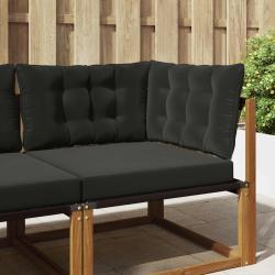 Coussin de canap&eacute; d'ext&eacute;rieur en polyester noir pour la terrasse, 68,5 &times; 68,5 cm