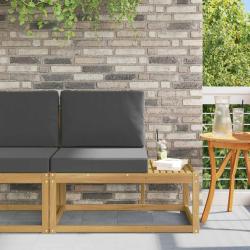 Canap&eacute; d'ext&eacute;rieur en bout avec coussin, blanc, pour la terrasse, 91 &times; 63 &times; 73 cm